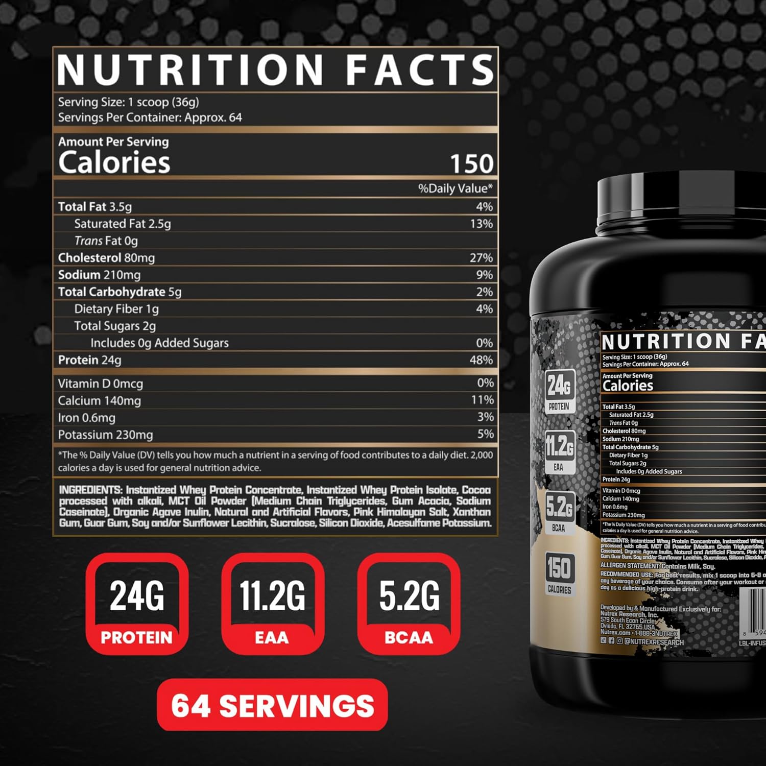 Chocolate Muscle Infusion Whey Isolate Plus Niox Bundle by Nutrex Research: Premium Whey Protein Powder - BoostGo Australia