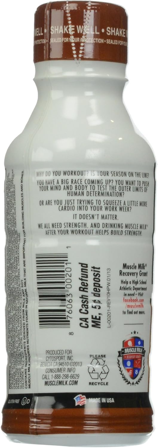 Chocolate Muscle Milk Genuine Protein Shake - 20g Protein, 11 FL OZ, Pack of 12