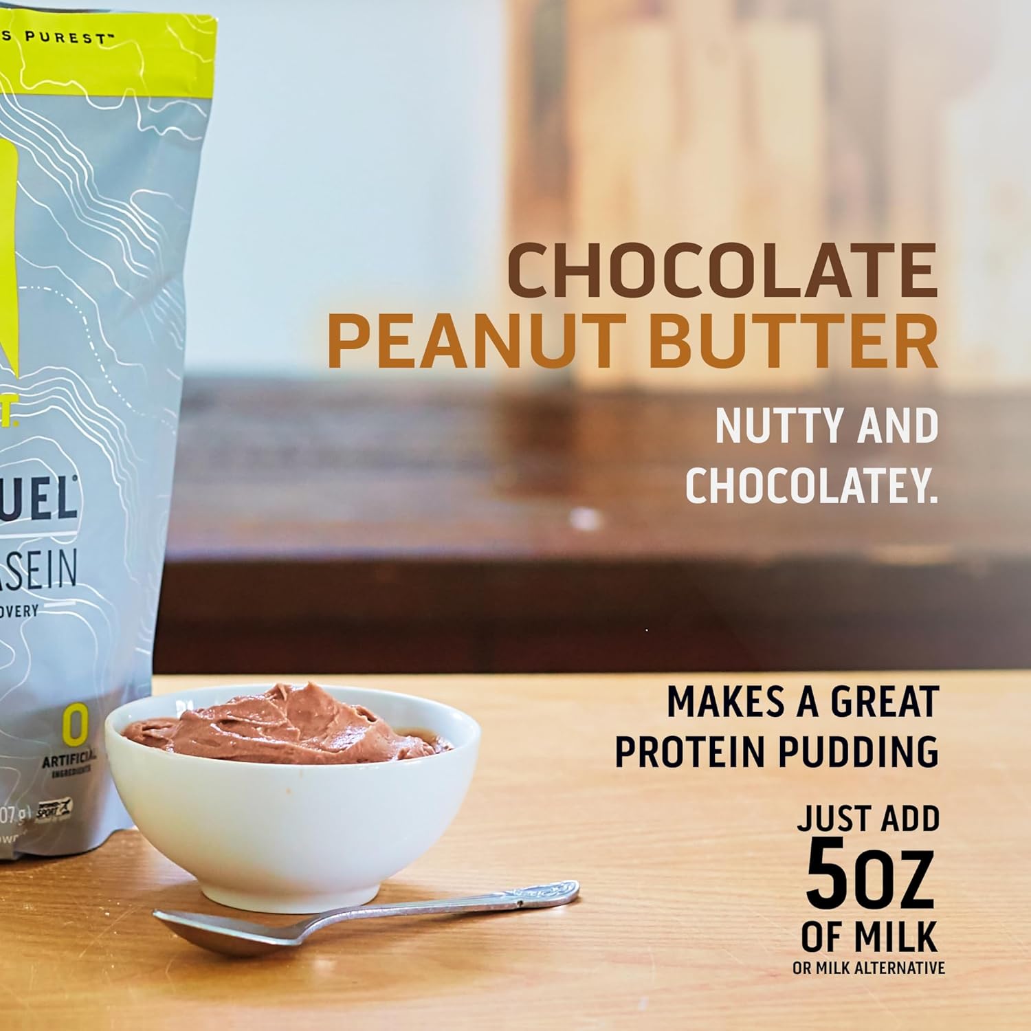 Chocolate Peanut Butter Ascent Casein Protein Powder - 25g Micellar Casein, Gluten-Free, No Artificial Flavors, Zero Added Sugar - 2lb, 4.9g BCAA, 2.2g Leucine