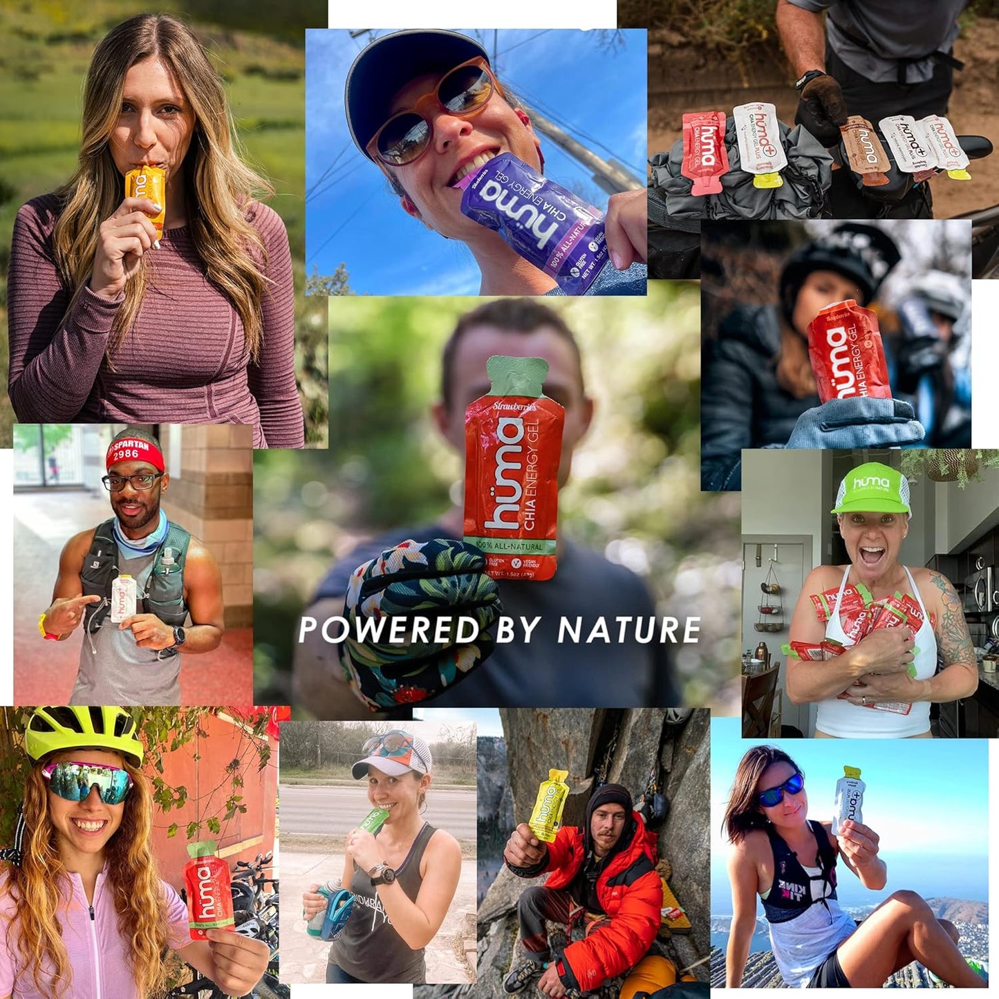 Chocolate Peanut Butter HÜMA CHIA ENERGY GEL Huma Plus - 12 Pack, Double Electrolytes for Stomach-Friendly Real Food Energy Boosts