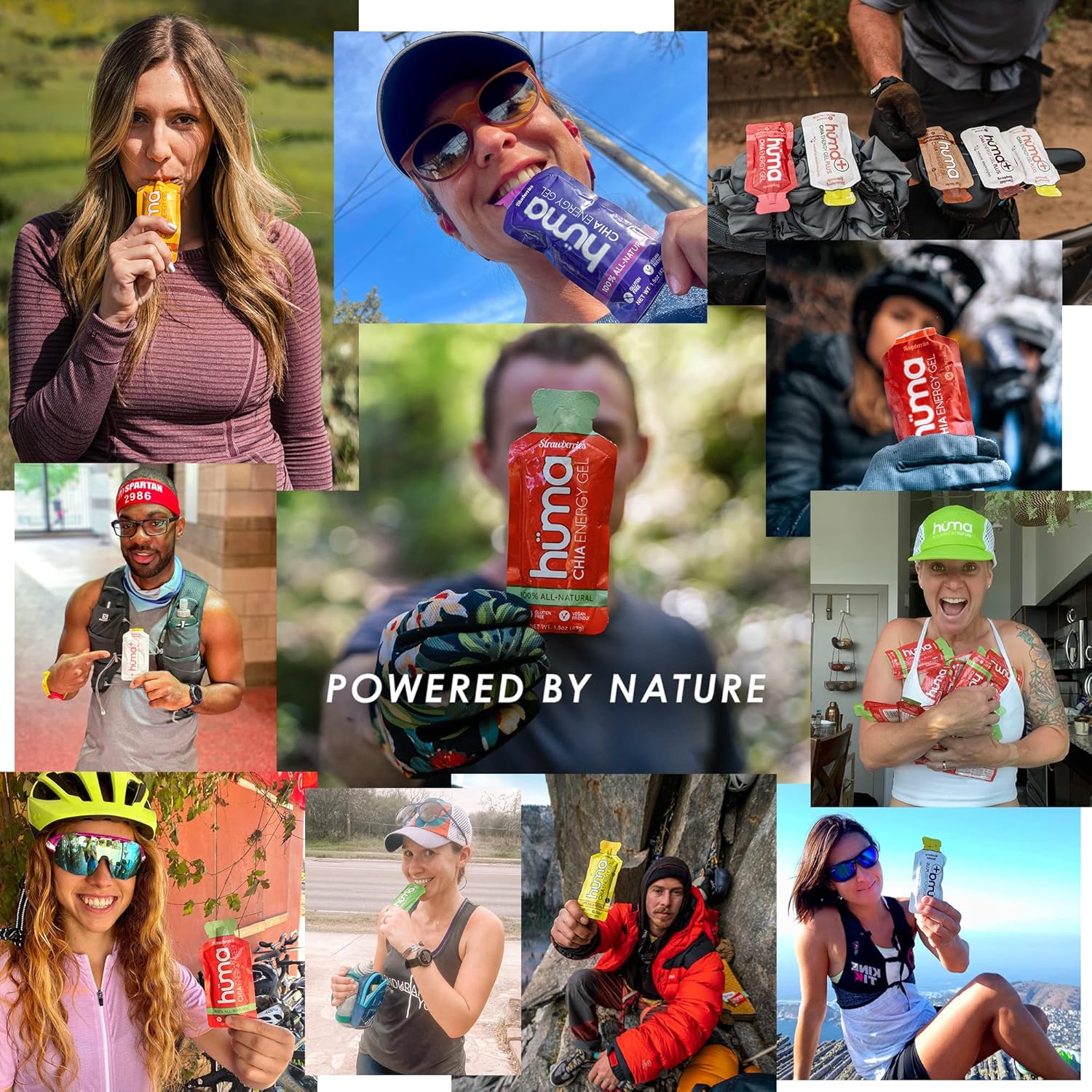 Chocolate Peanut Butter HÜMA CHIA ENERGY GEL Huma Plus - 12 Pack, Double Electrolytes for Stomach-Friendly Real Food Energy Boosts