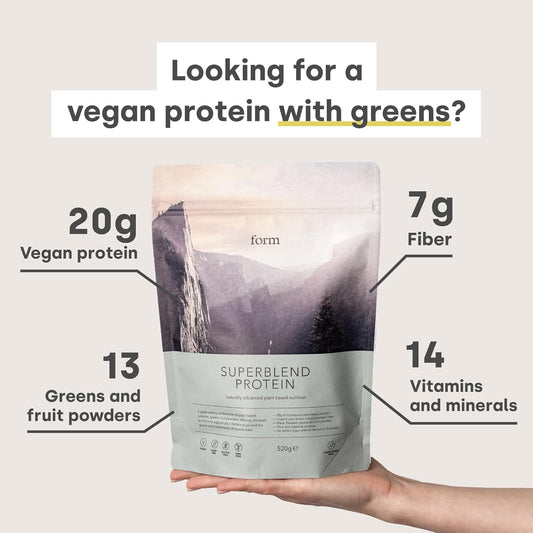 Chocolate Peanut Superblend Protein: Vegan Powder with Superfoods, Vitamins, and Minerals - 20g Plant-Based Protein/serv