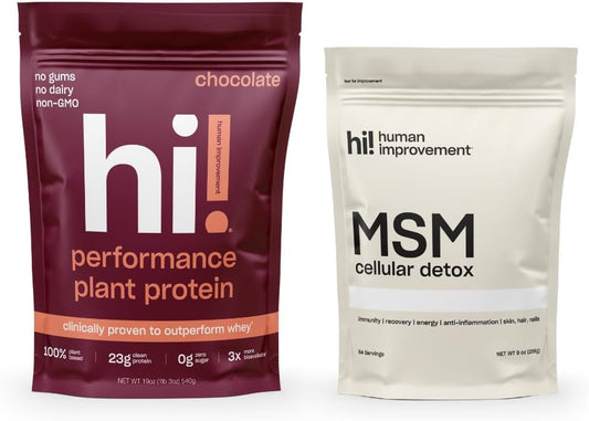 Chocolate Performance Protein and MSM Cellular Detox Bundle for Human Improvement