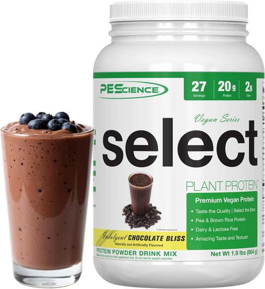 Chocolate PEScience Select Vegan Plant Based Protein Powder - 27 Servings of Pea and Brown Rice Blend