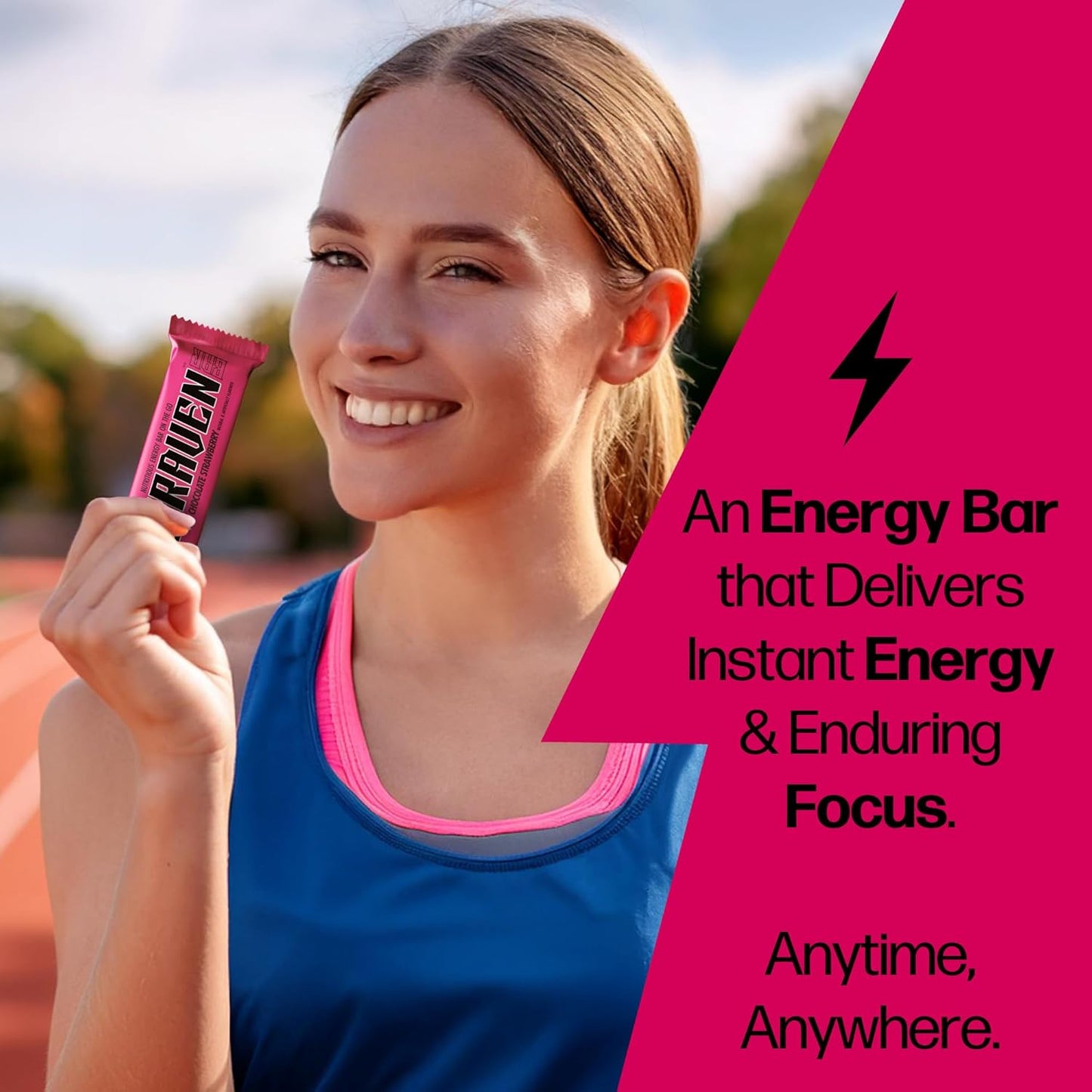 Chocolate Strawberry Energy Bars: Pack of 10 1.59 oz Bars with 5g Protein - Gluten Free On-the-Go Snacks for Running, Hiking, Sports - Sustained Energy Boost