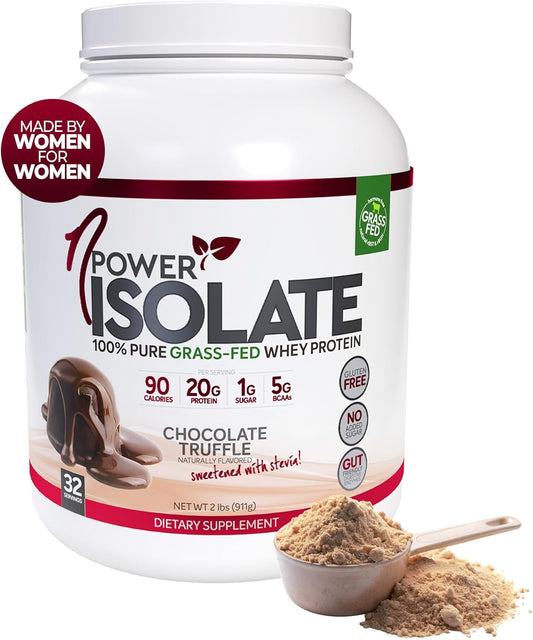 Chocolate Truffle Women's Protein Powder - Grass-Fed Whey Isolate, 20g Protein, Low Carb, 90 Calories - nPower Nutrition