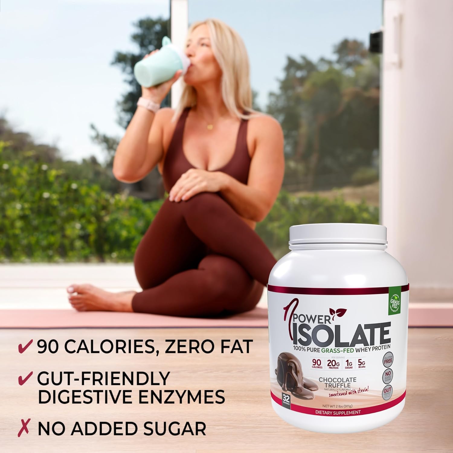 Chocolate Truffle Women's Protein Powder - Grass-Fed Whey Isolate, 20g Protein, Low Carb, 90 Calories - nPower Nutrition