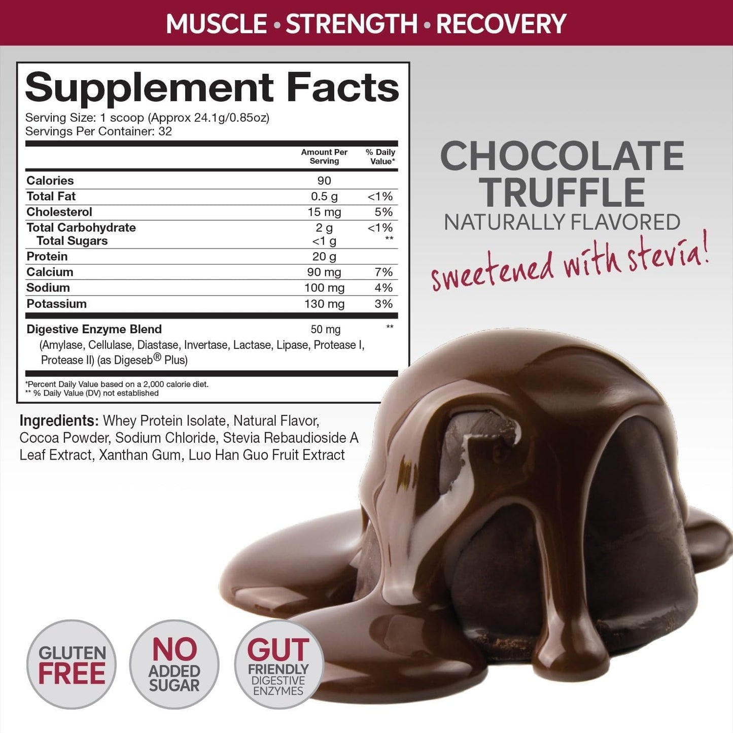 Chocolate Truffle Women's Protein Powder - Grass-Fed Whey Isolate, 20g Protein, Low Carb, 90 Calories - nPower Nutrition