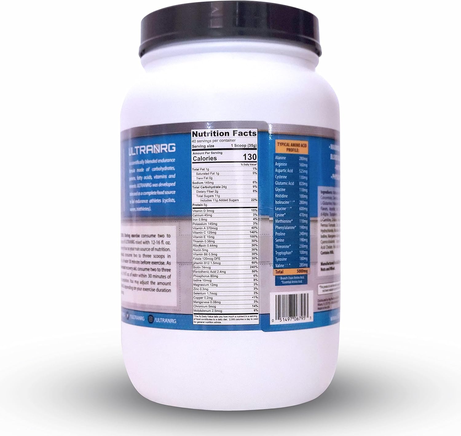 Chocolate ULTRANRG Endurance Drink Mix - 35g, 40 Servings - Liquid Nutrition for Athletes - Regulates Blood Glucose Spikes - Prevents Muscle Breakdown - Non-GMO, No Preservatives, No Trans Fats