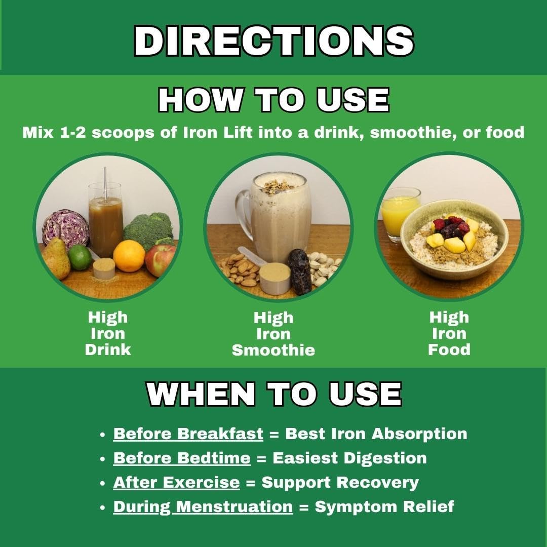 Chocolate Vegan Iron Supplement Powder | 30mg Iron, 20g Protein, 6g Fiber | High Vitamin D | Blood Support | Boost Energy | Easily Digestible | 30 Scoops