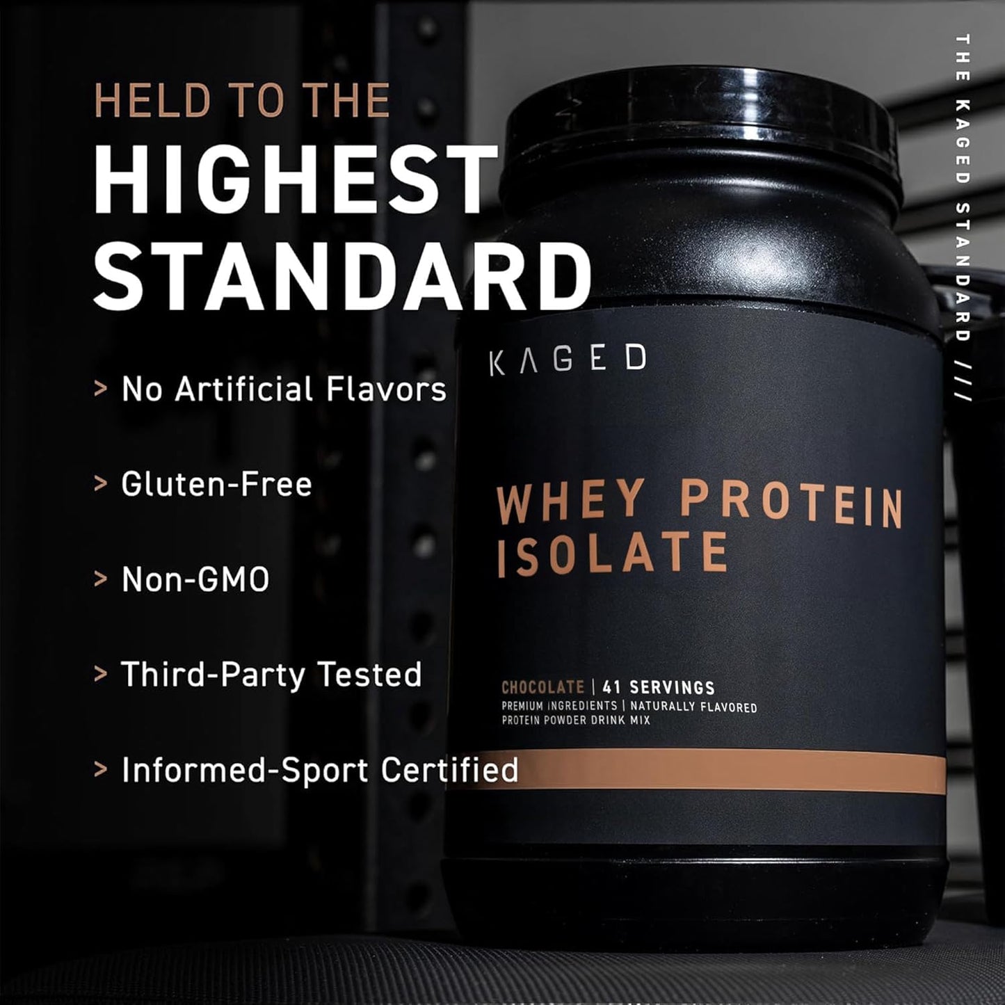 Chocolate Whey Protein Isolate Powder - 100% Pure Low Lactose, Post Workout Recovery, Muscle-Building Support, Delicious Taste - 41 Servings