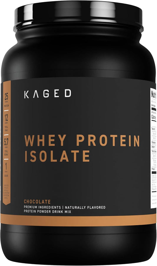 Chocolate Whey Protein Isolate Powder for Muscle Building - 100% Pure Low Lactose, Post Workout Recovery Drink with 25g per Serving, Easy Mix Shake with Amazing Taste - 25 Servings