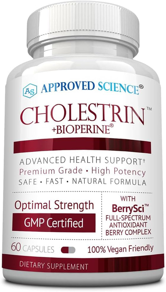 Cholestrin by Approved Science - Supports Healthy Lipid Levels with Antioxidants, Berberine, and BioPerine - 60 Capsules - USA Made