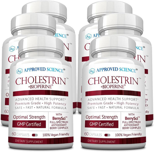 Cholestrin Capsules - Lipid Level Support with Antioxidants, Lecithin, Berberine HCL, Berries, BioPerine - 360 Caps - USA Made