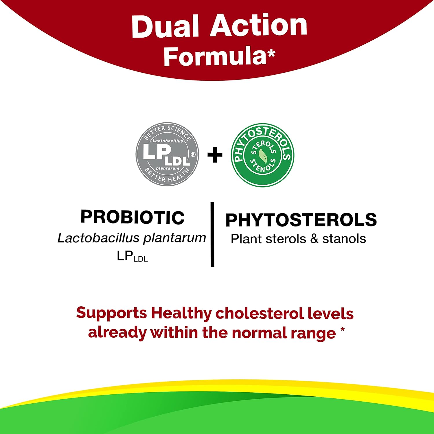 CholesTunes Cholesterol Support Supplement - Phytosterols & Probiotic LP LDL for Heart Health - Non-GMO, Gluten-Free, 60 Tablets