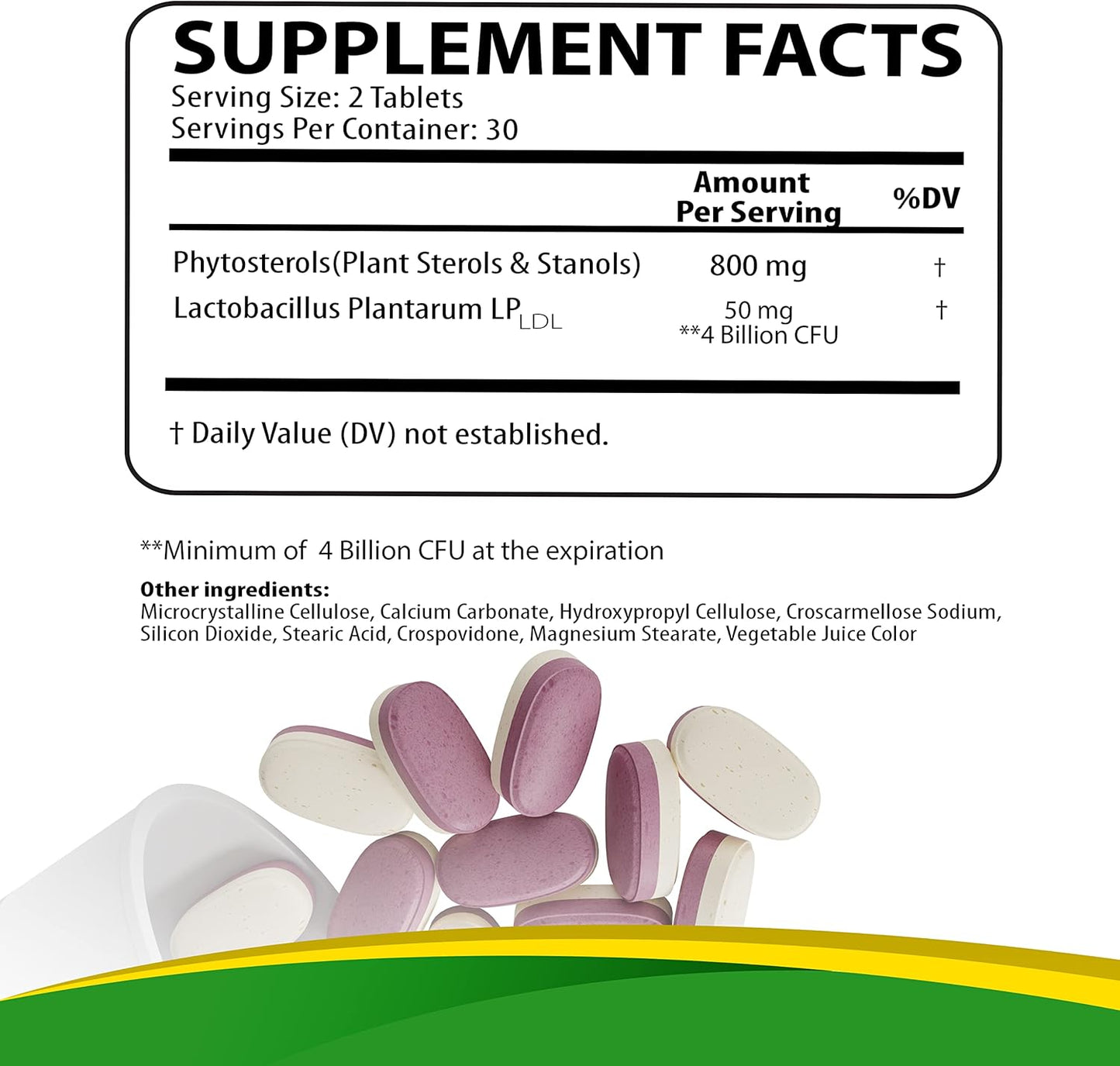 CholesTunes Cholesterol Support Supplement - Phytosterols & Probiotic LP LDL for Heart Health - Non-GMO, Gluten-Free, 60 Tablets