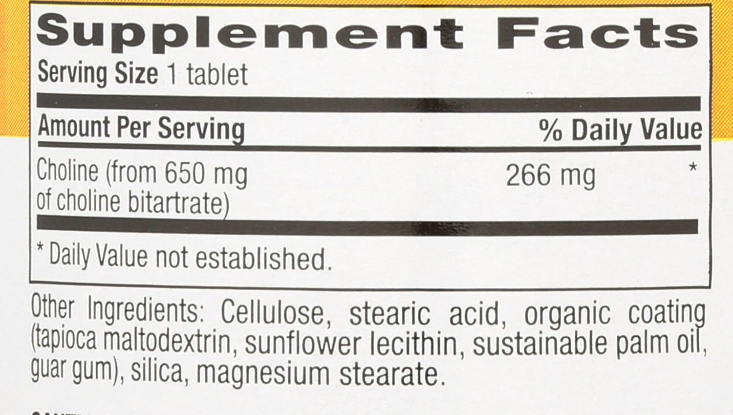 Choline 650 mg Tablets by Country Life - 100 Count