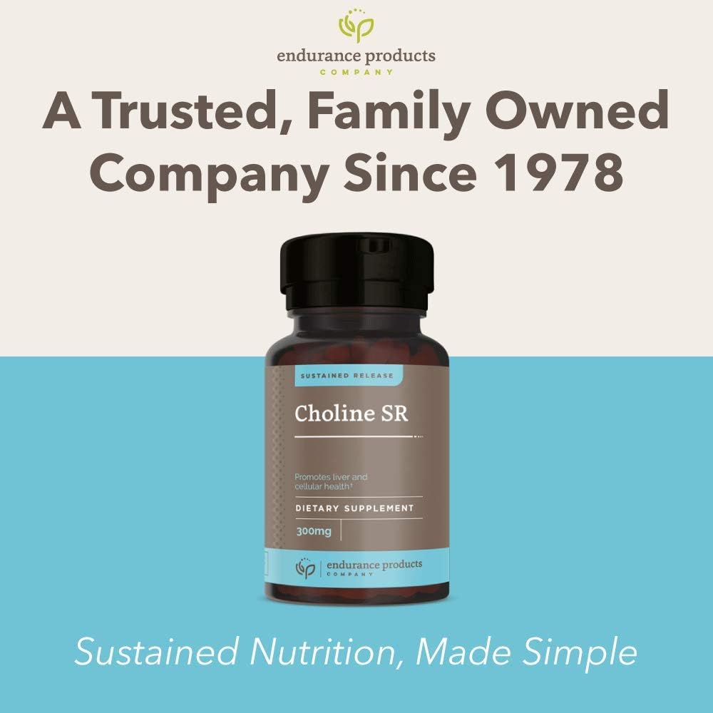 Choline Bitartrate Sustained Release Tablets - 300mg - Brain Health & Focus - Prenatal Development - Vegan & Non-GMO - 60 Count