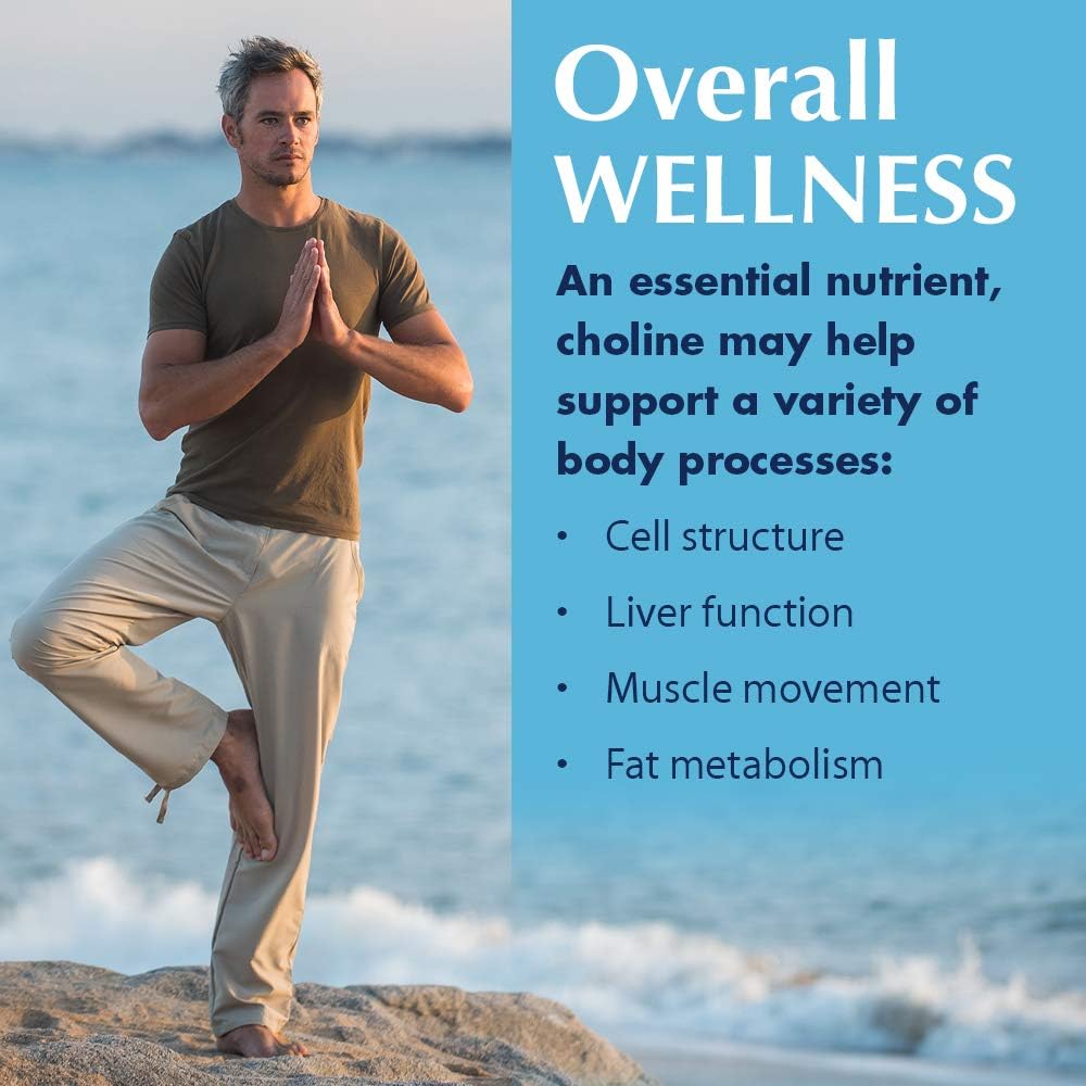 Choline Tablets 250mg - 100 Count by KAL for Cognitive Support