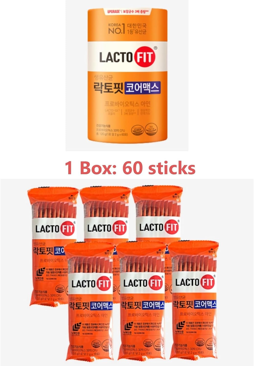 Chong-Kun-Dang CKD Lacto-Fit Probiotics Core Max Powder Sticks (60 Count) for Gut Health - BoostGo Australia
