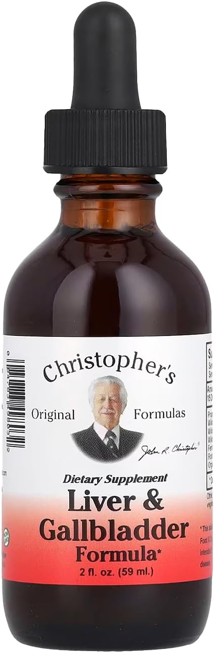 Christopher's Liver & Gallbladder Formula - Herbal Detox Supplement for Digestive Support - 2 fl oz Bottle