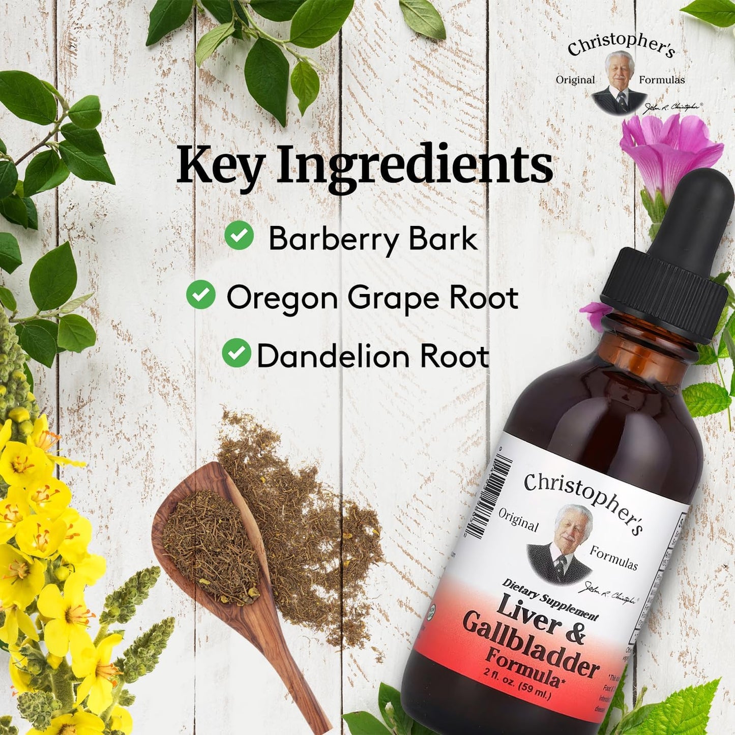 Christopher's Liver & Gallbladder Formula - Herbal Detox Supplement for Digestive Support - 2 fl oz Bottle