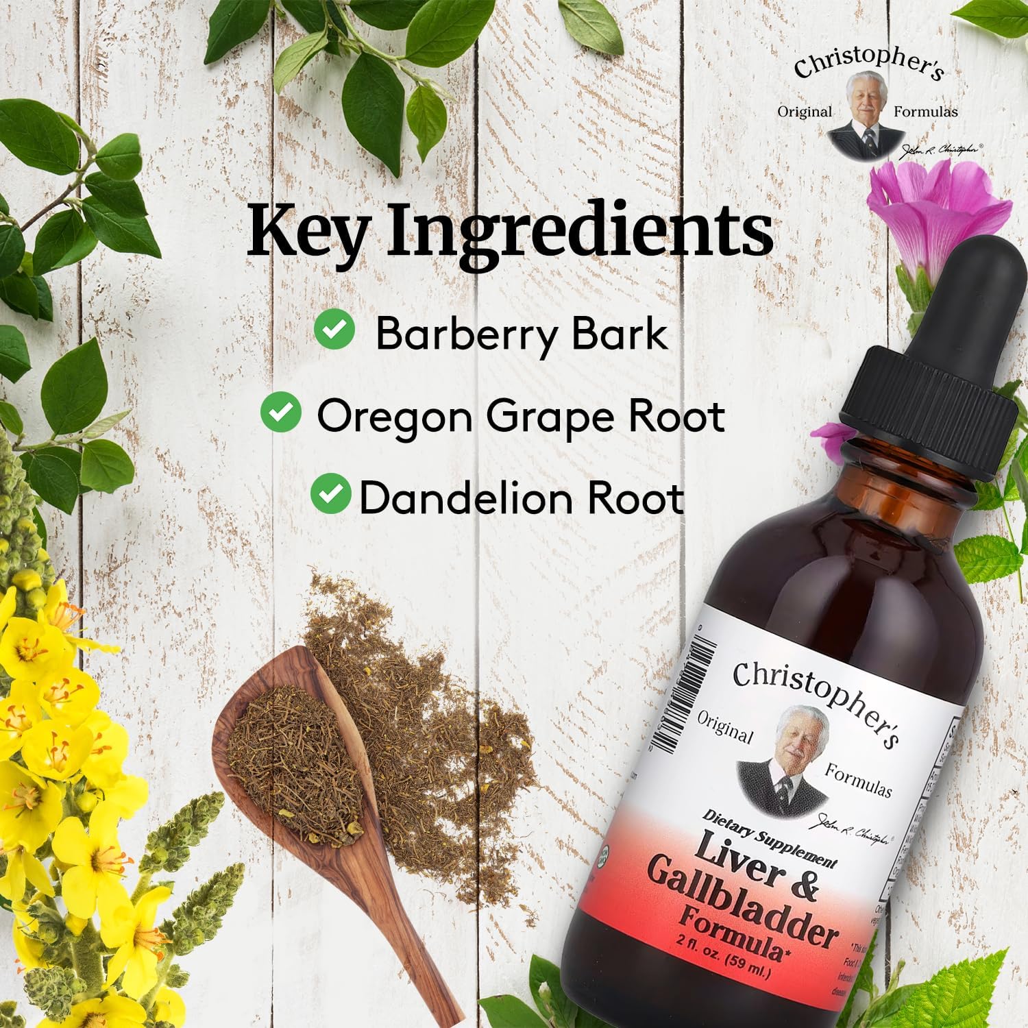 Christopher's Liver & Gallbladder Formula - Herbal Detox Supplement for Digestive Support - 2 fl oz Bottle