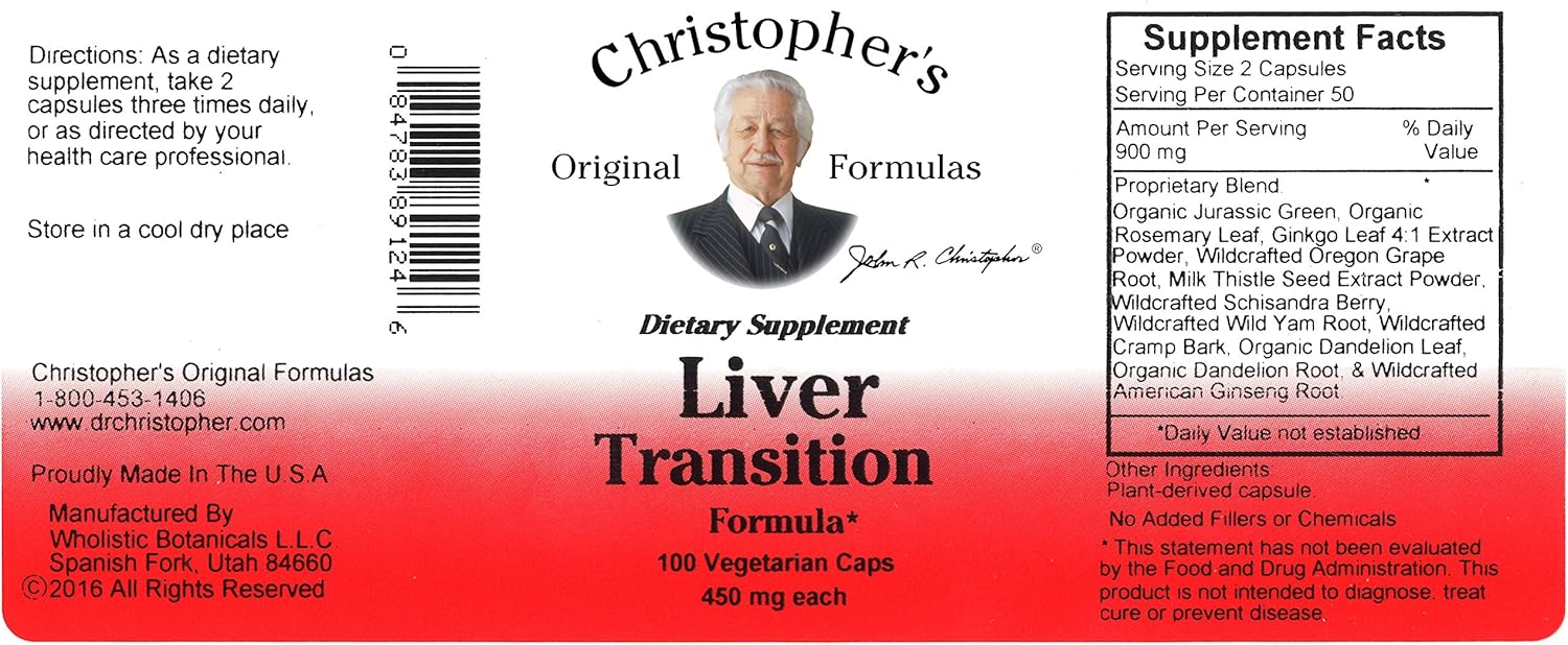 Christopher's Liver Transition Formula - 100 Vegetarian Capsules for Liver Support