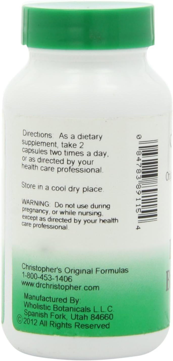 Christopher's Lung and Bronchial Support Supplement - 100 Capsules - 450mg Vegan Formula