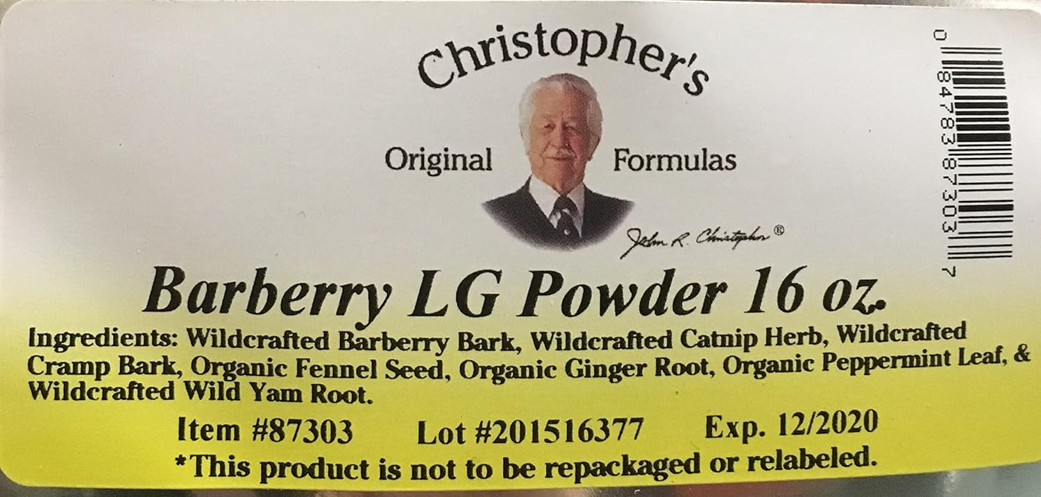 Christopher's Original Formulas Barberry Large Powder 16 Oz - Herbal Supplement for Digestive Health