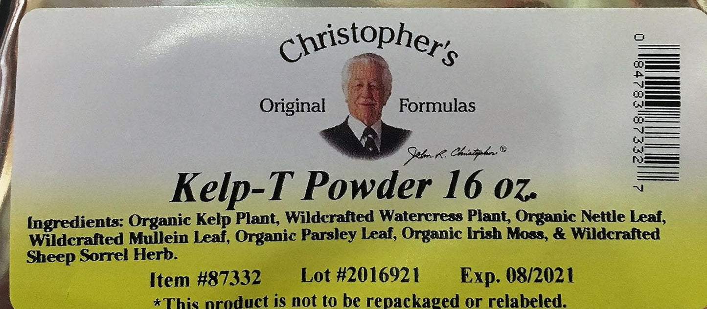 Christopher's Original Formulas Kelp-T Combination Powder - 16 Ounces - Natural Thyroid Support Supplement
