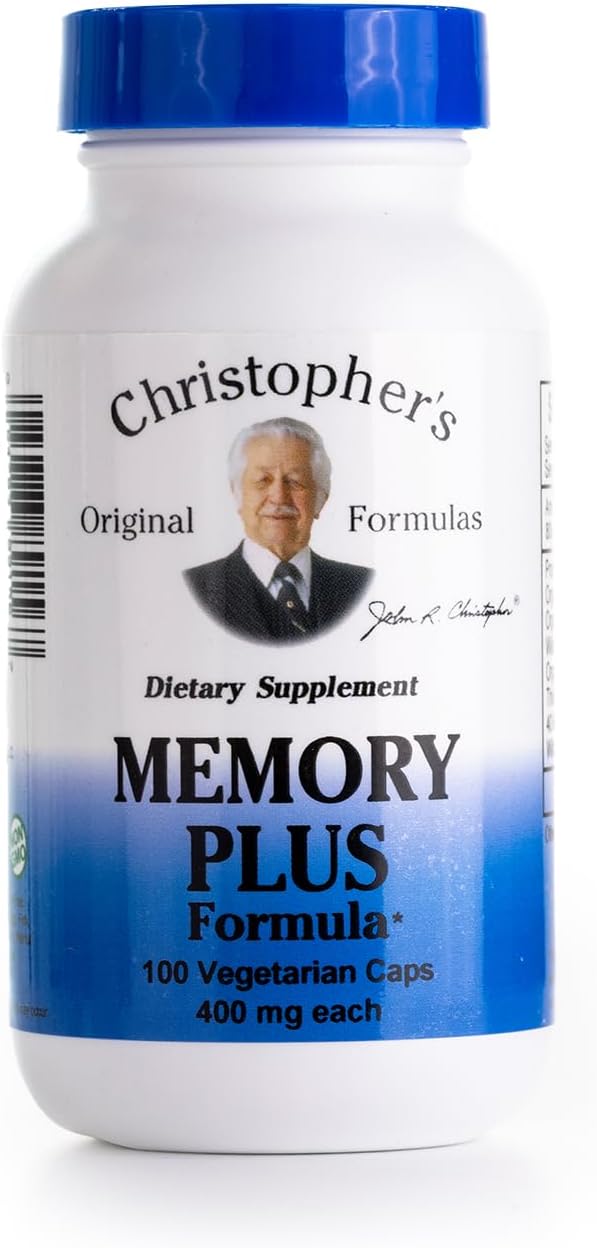 Christopher's Original Formulas Memory Plus Herbal Blend - Boost Memory & Focus with Brain Supplements - Enhance Cognitive Function, Energy, and Alertness