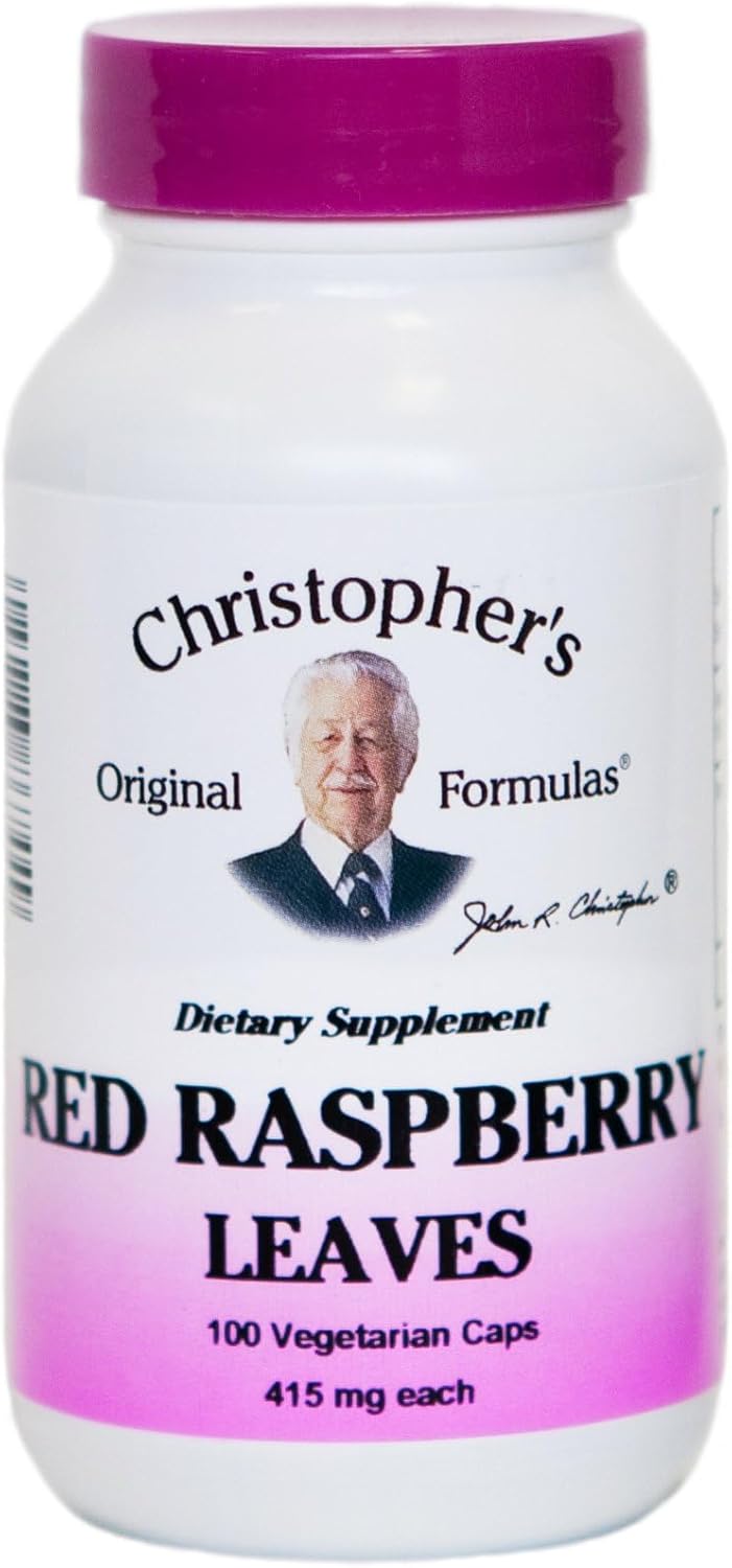 Christopher's Original Formulas Red Raspberry Leaves Capsules, 450 mg - 100 Vegetarian Capsules