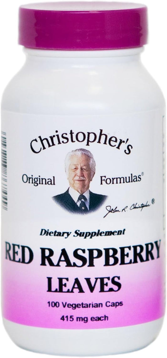 Christopher's Original Formulas Red Raspberry Leaves Capsules, 450 mg - 100 Vegetarian Capsules