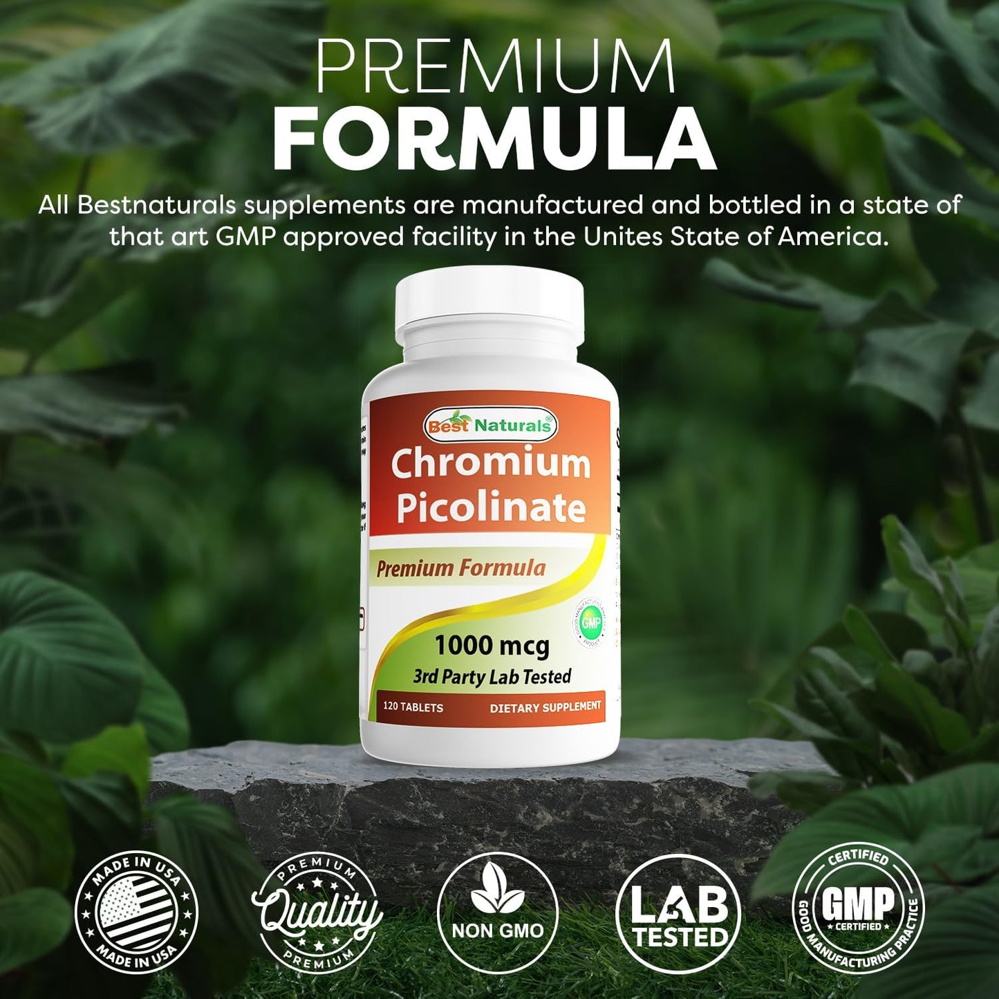 Chromium Picolinate 1000 mcg Tablets - Pack of 240 - High Quality Natural Supplement