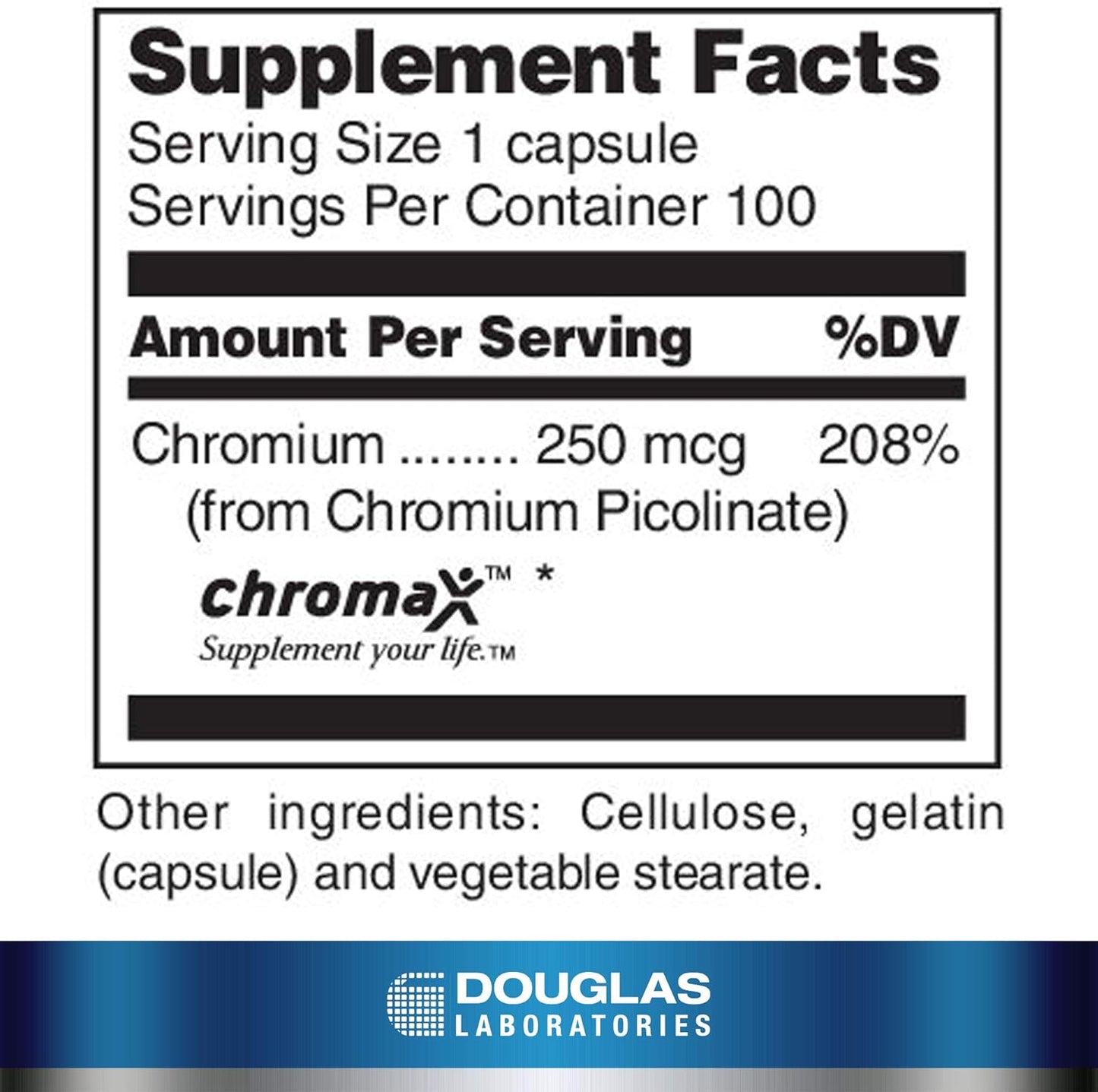 Chromium Picolinate Capsules for Healthy Metabolism - 250 mcg, 100 Count by Douglas Laboratories