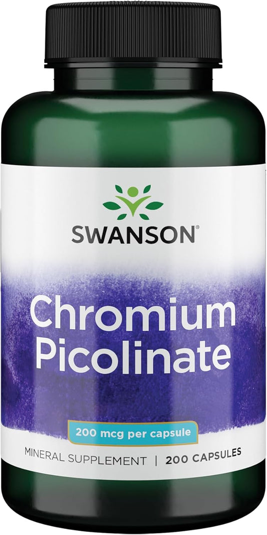 Chromium Picolinate Supplement - 200 Capsules with 200mcg - Natural Source of Chromium for Healthy Living