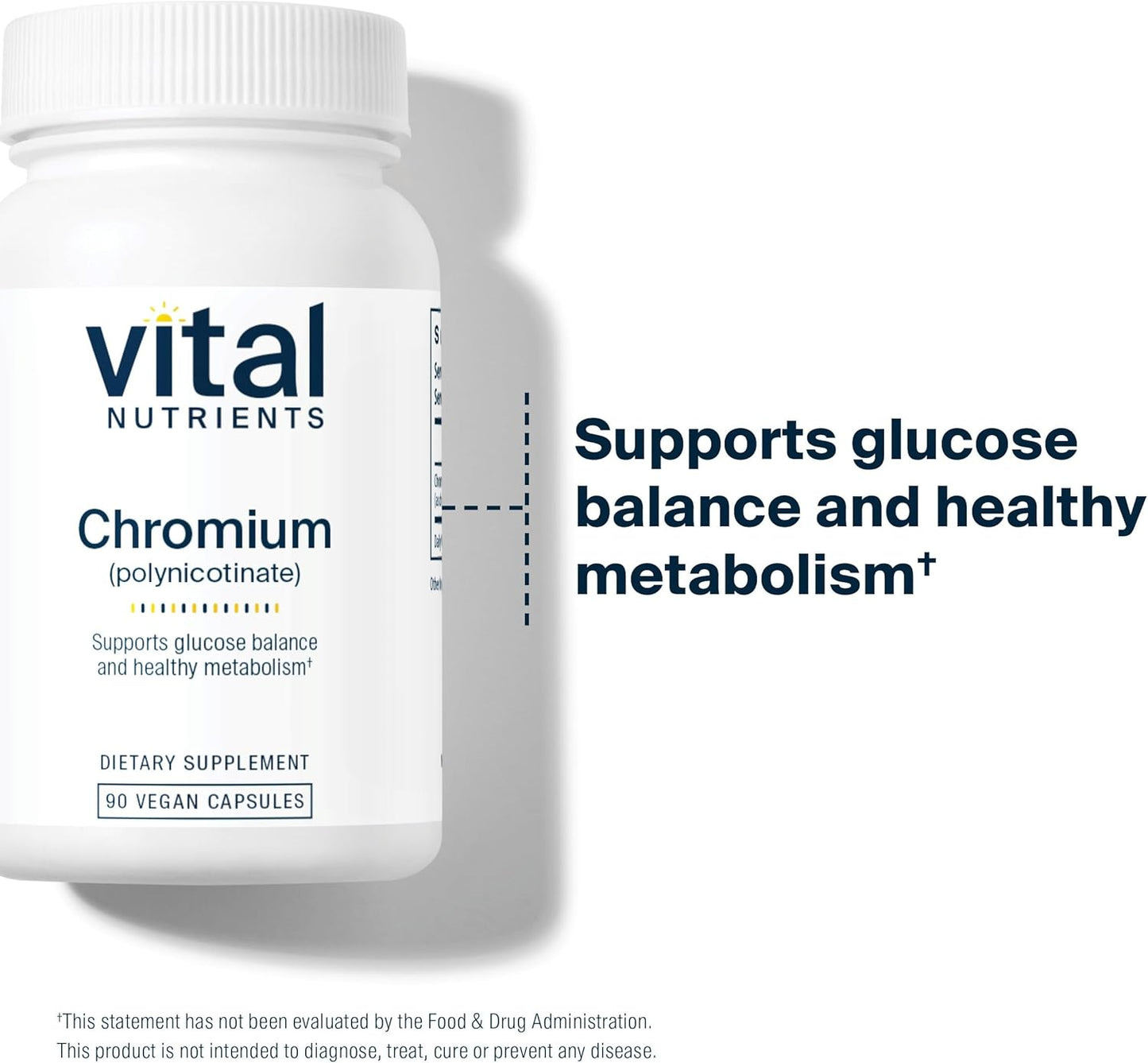 Chromium Polynicotinate 200mcg Capsules for Healthy Fat and Carb Metabolism - Cholesterol Support - Non-GMO - 90 Count