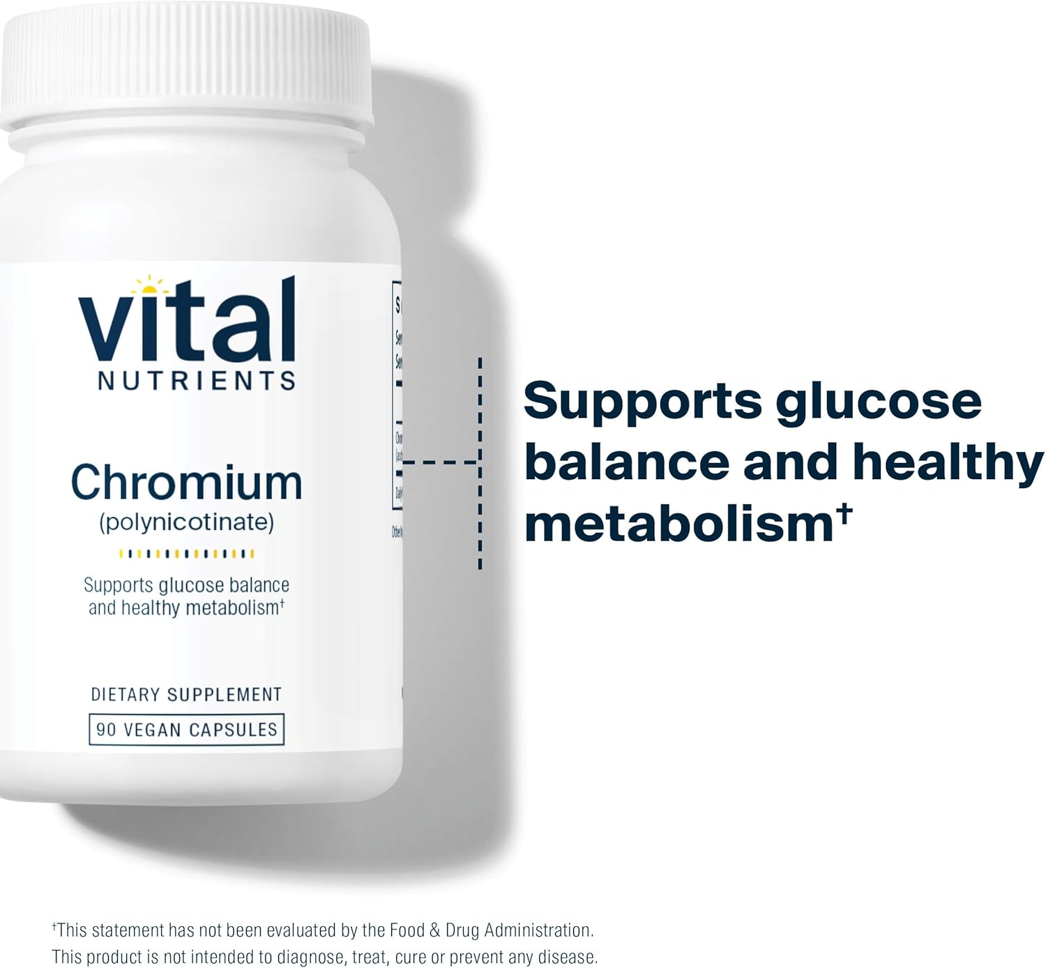 Chromium Polynicotinate 200mcg Capsules for Healthy Fat and Carb Metabolism - Cholesterol Support - Non-GMO - 90 Count