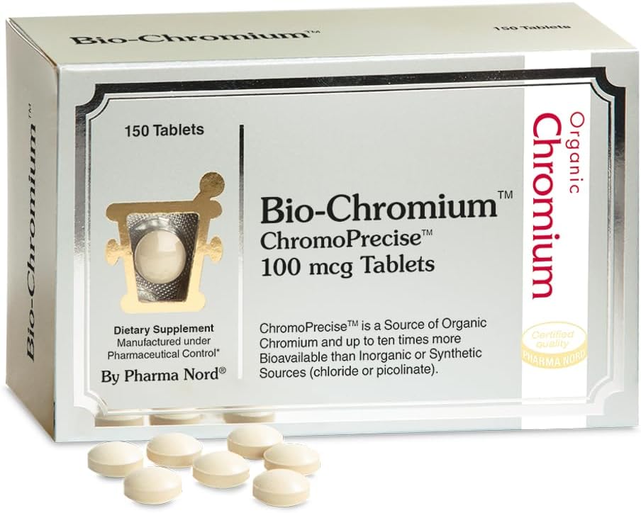ChromoPrecise Organic Chromium Supplement | Enhanced Absorption Formula | 100mcg | Prevent Cravings | Pharmaceutical Grade (150 tablets)