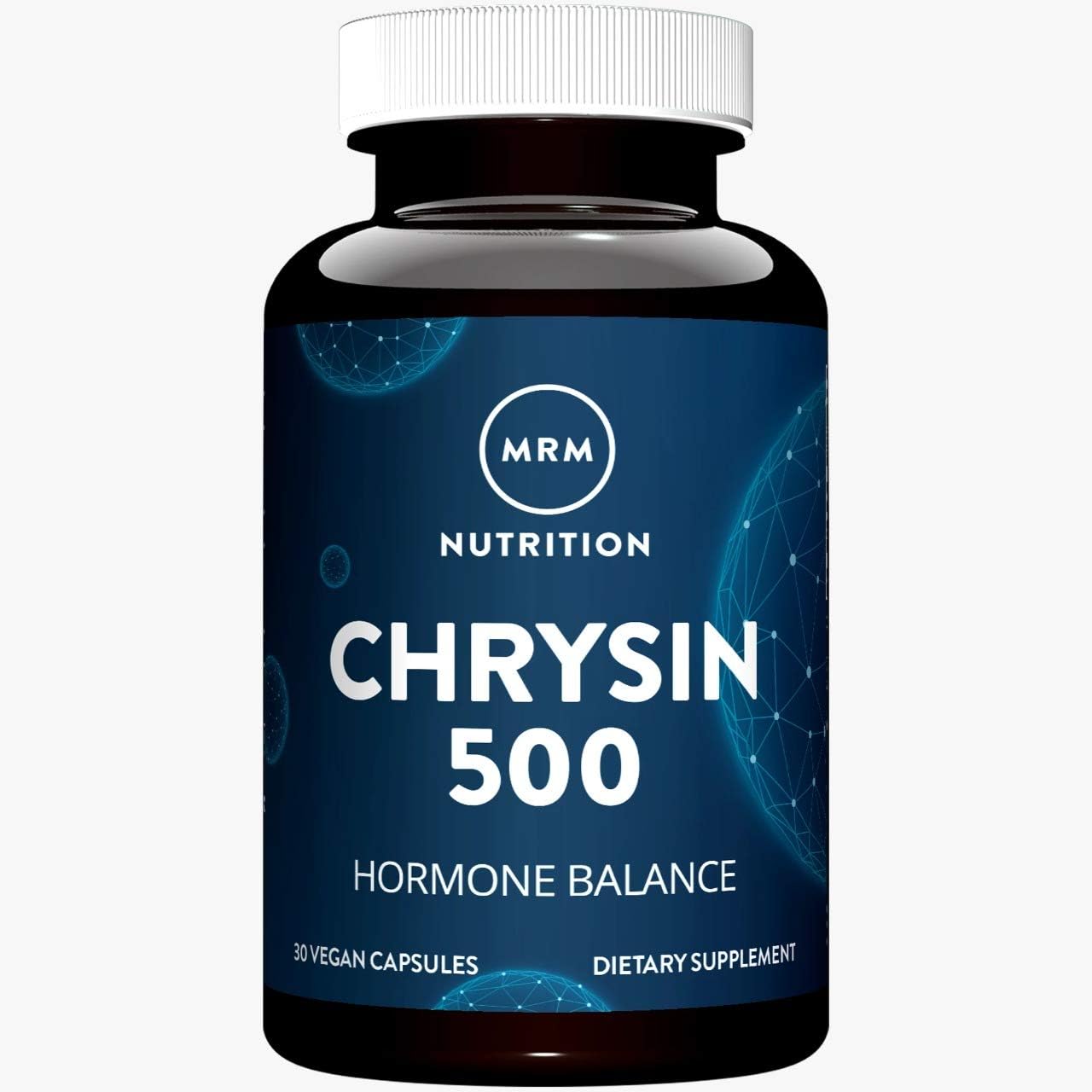 Chrysin 500mg Supplement for Hormone Balance and Healthy Testosterone Levels - Vegan and Gluten-Free Formula with Pure 5,7-Dihydroxyflavone - 30 Servings