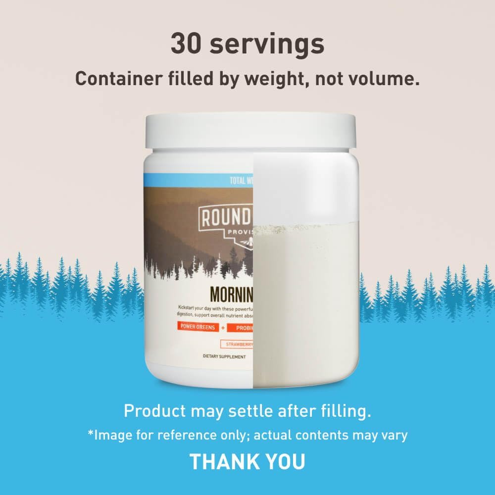 Chuck Norris Roundhouse Provisions Morning Kick Greens Superfood Powder with Ashwagandha, Collagen, Probiotics - Boosts Energy, 30 Servings - Strawberry Lemonade