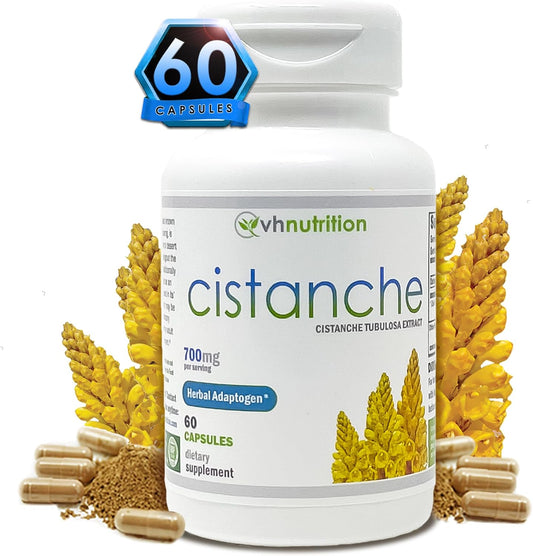 Cistanche Capsules for Men | Hormone Support Supplement | 700mg per Serving | Energy, Vitality, and Well-Being | 60 Capsules
