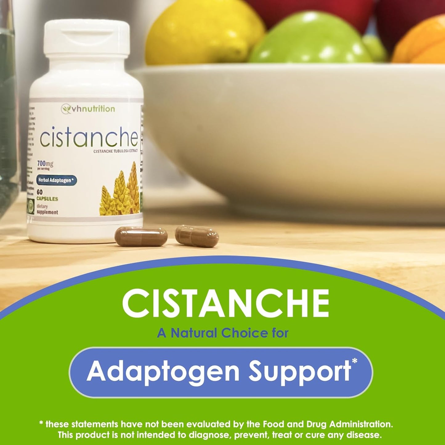 Cistanche Capsules for Men | Hormone Support Supplement | 700mg per Serving | Energy, Vitality, and Well-Being | 60 Capsules