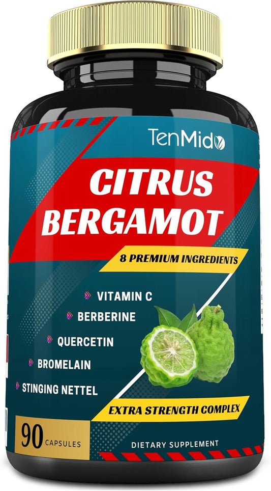 Citrus Bergamot Extract Capsules with Vitamin C and Herbal Blend - 90 Capsules, 3 Month Supply