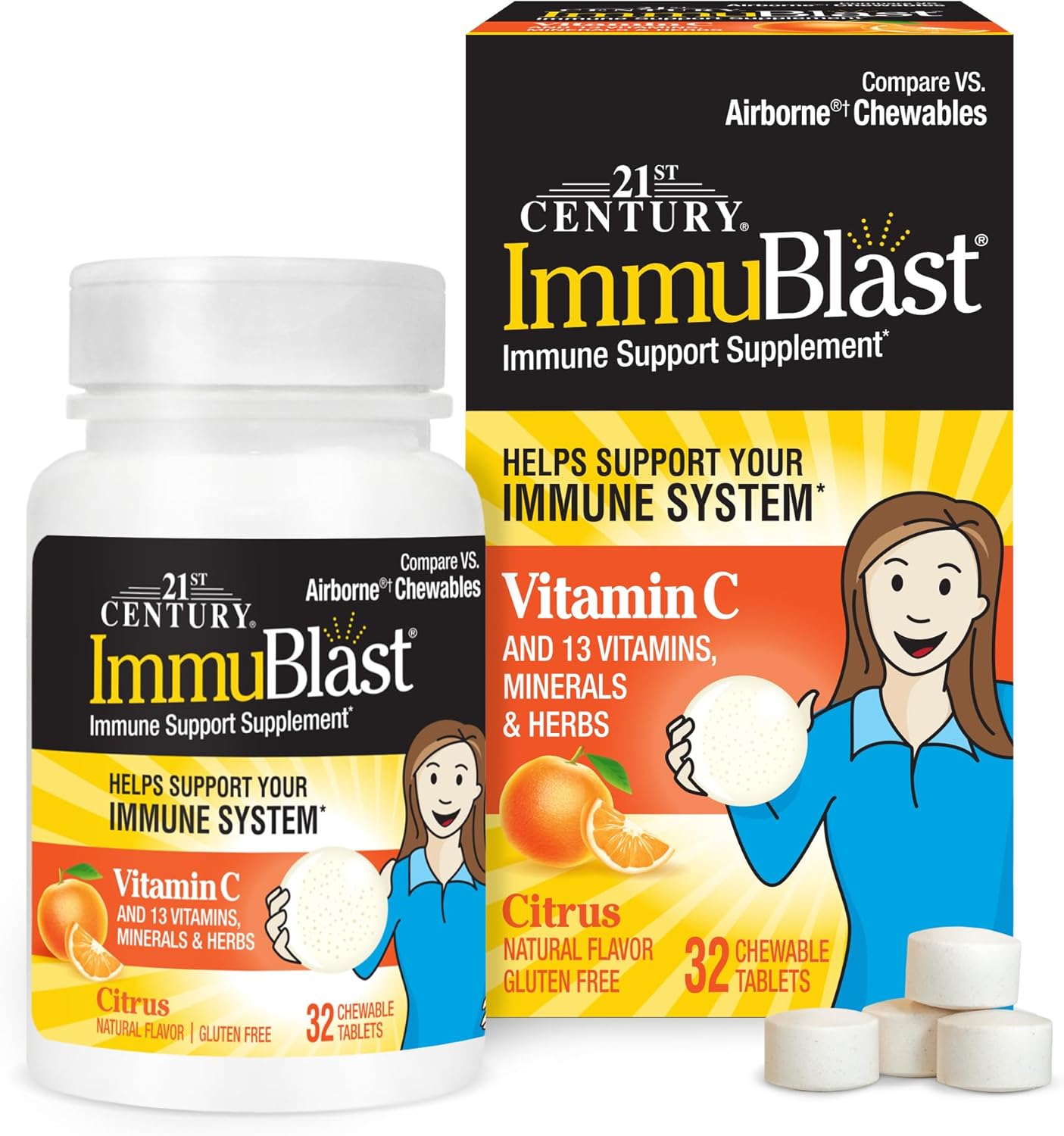Citrus Immublast Chewable Tablets - 21st Century - 32 Count
