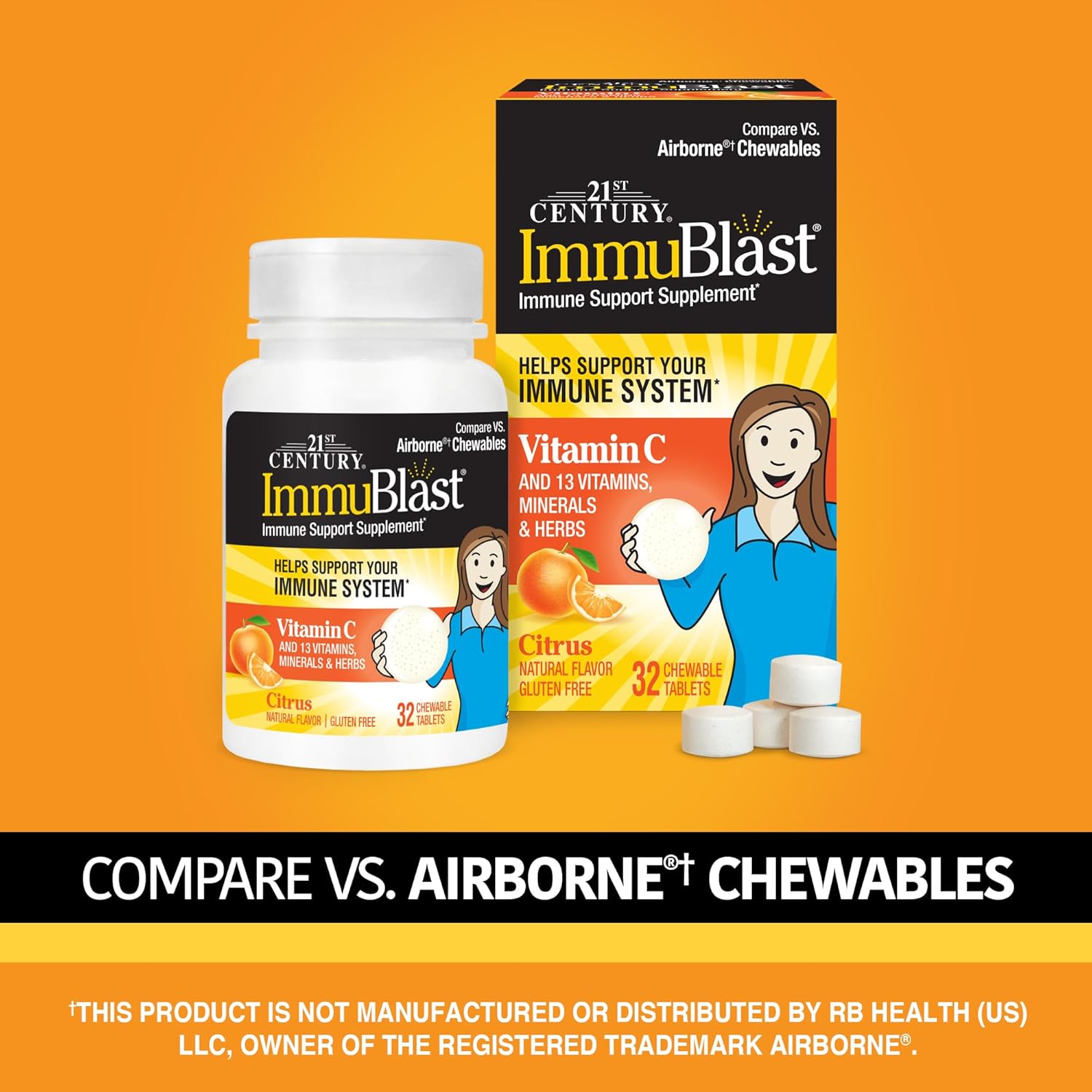 Citrus Immublast Chewable Tablets - 21st Century - 32 Count