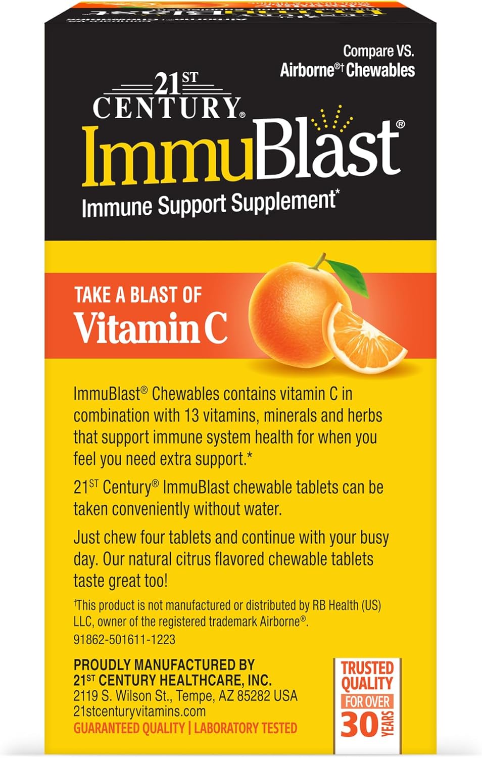 Citrus Immublast Chewable Tablets - 21st Century - 32 Count