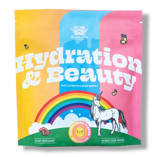 Citrus Rush Hydration & Beauty Powder - Electrolyte Drink Mix with Daily Vitamins - Magnesium, Vitamin C, Niacin - Non-GMO - 60 Servings