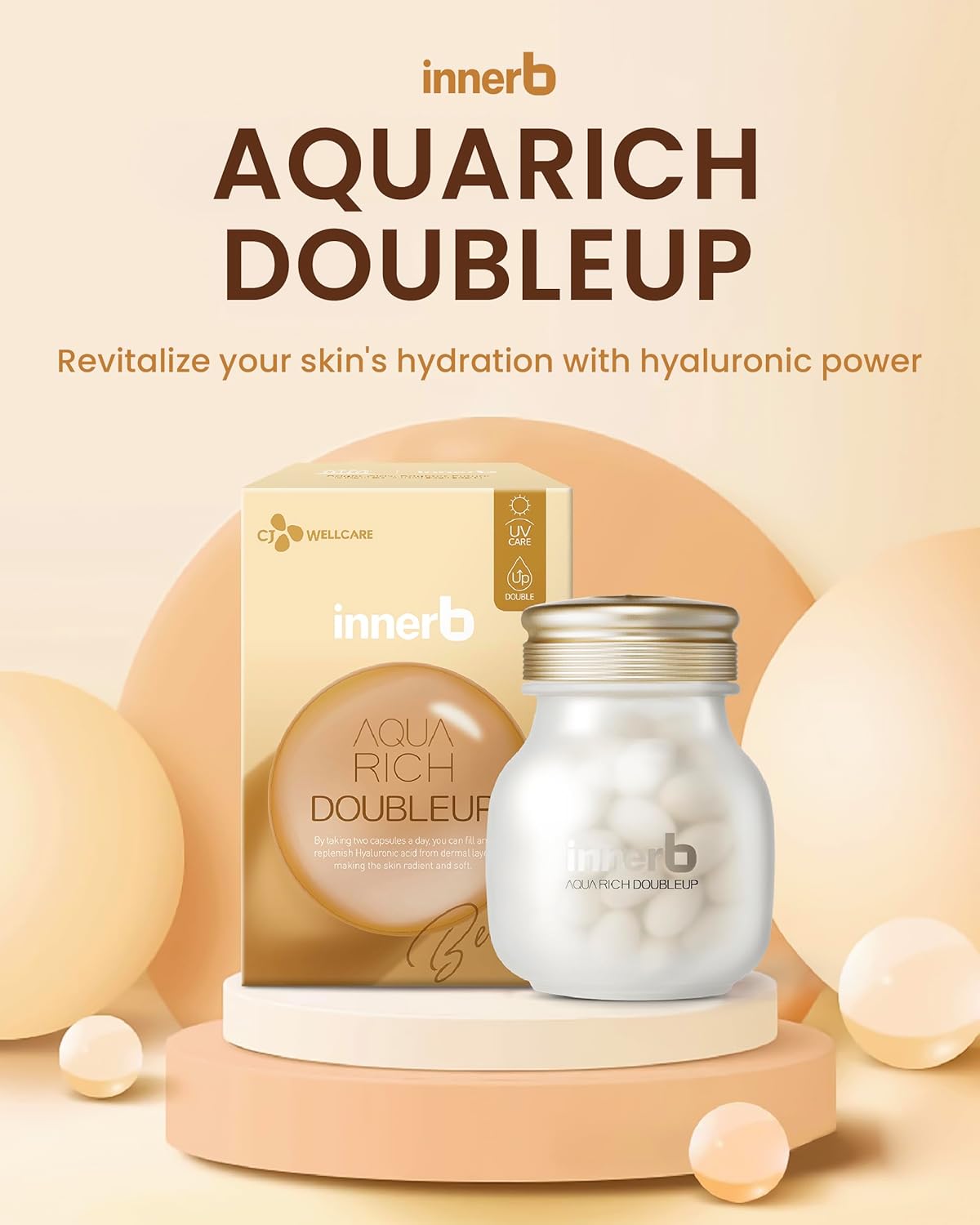 CJ Wellcare Aquarich 500mg 56 Capsules - Premium Korean Skincare Supplement for Inner Hydration - 4 Week Supply